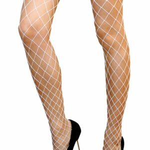 Панчохи в крупну сітку Anne De Ales ERICA T1 White