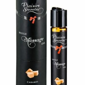 Масажна олія Plaisirs Secrets Caramel (59 мл) з афродизіаками, їстівна, подарункове паковання