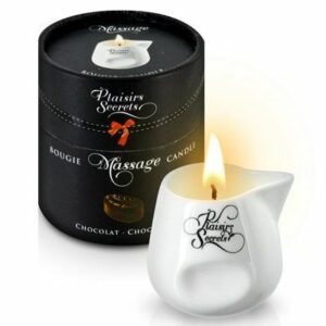 Масажна свічка Plaisirs Secrets Chocolate (80 мл) подарункова упаковка, керамічний посуд