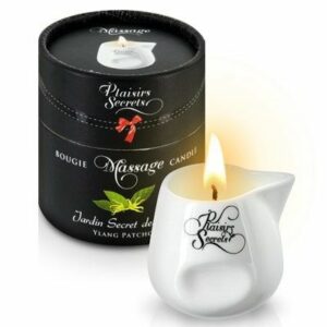 Масажна свічка Plaisirs Secrets Ylang Patchoul (80 мл) подарункова упаковка, керамічний посуд