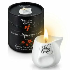 Масажна свічка Plaisirs Secrets Red Wood (80 мл) подарункова упаковка, керамічний посуд