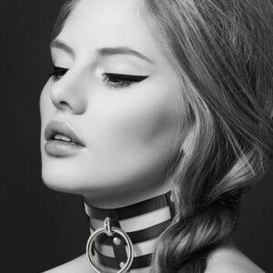 Чокер потрійний з кільцем для повідця Bijoux Pour Toi - FETISH, екошкіра