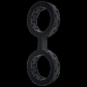 Наручники з силікону Doc Johnson The Cuffs Large - Black, добре тягнуться, для рук і для ніг