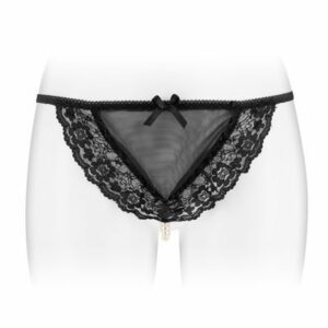 Трусики-стрінги з перлинною ниткою Fashion Secret KATIA Black