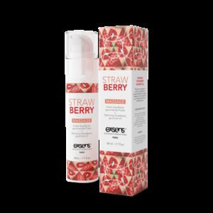 Масажна олія EXSENS Strawberry 50 мл розігрівальна, без цукру, без парабенів, їстівна