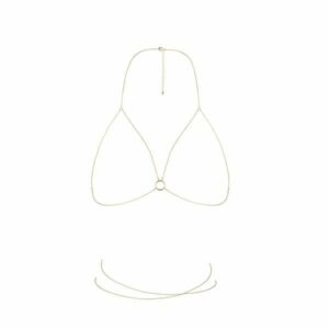 Ланцюжок портупея Bijoux Indiscrets Magnifique Bra Chain - Gold, прикраса на тіло