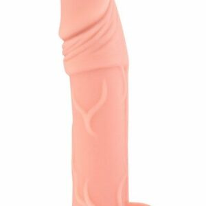 Насадка на член Real Body — Real Extender HUGY з відкритою головкою та кільцем для мошонки