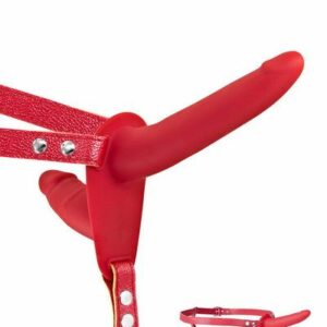 Подвійний страпон Fetish Tentation Strap-On with Double Dildo Red