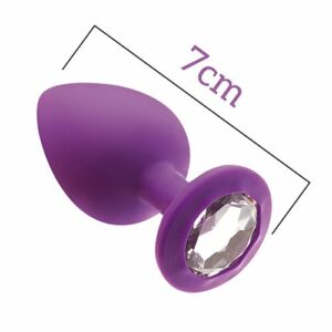 Анальна пробка з кристалом MAI Attraction Toys №47 Purple, довжина 7см, діаметр 2,8 см