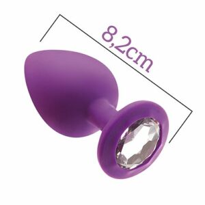 Анальна пробка з кристалом MAI Attraction Toys №48 Purple, довжина 8,2 см, діаметр 3,5 см