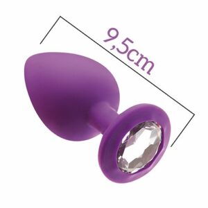 Анальна пробка з кристалом MAI Attraction Toys №49 Purple, довжина 9,5 см, діаметр 4 см