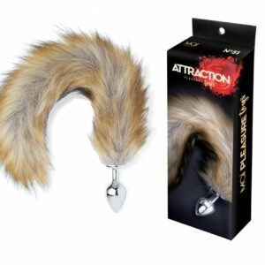 Анальна пробка Лисячий Хвіст MAI Attraction Toys №51, розмір пробки 7×3 см, загальна довжина 50 см