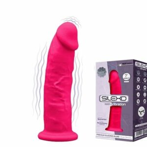 Фалоімітатор з вібрацією SilexD Henry Vibro Pink (MODEL 2 size 7in), двошаровий, діаметр 4,4 см