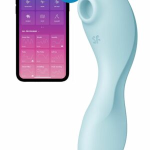 Вакуумний смарт-стимулятор із вібрацією Satisfyer Curvy Trinity 5 (Blue), керування зі смартфона