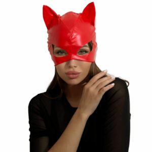 Лакована маска "Кішка" D&A червона