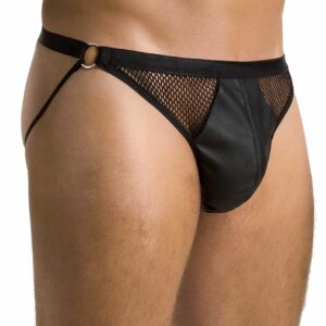 Чоловічі відкриті сліпи Passion 034 Open Luke L/XL Black, екошкіра