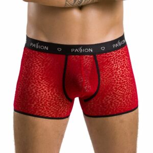 Чоловічі прозорі боксери Passion 046 Short Parker L/XL Red, сітка, під леопард
