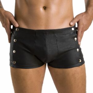 Чоловічі шкіряні боксери із заклепками Passion 048 Short David S/M Black