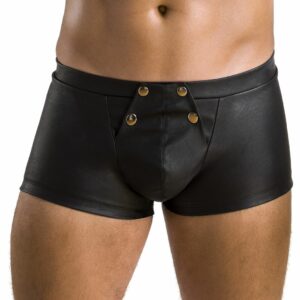 Чоловічі шкіряні боксери з клапаном Passion 050 Short Patrick S/M Black
