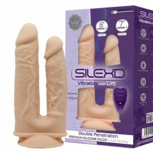 Подвійний фалоімітатор з вібрацією SilexD Double Gusto Vibro Flesh (Model 1 size 8" & 7") + LRS, діа