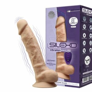Фалоімітатор з вібрацією SilexD Vetus Vibro Flesh (MODEL 1 size 8in) + LRS, двошаровий, діаметр 4,2