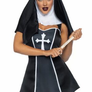 Костюм черниці Leg Avenue Naughty Nun S, сукня, головний убір