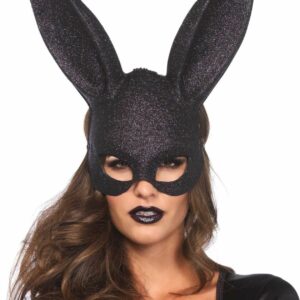 Блискуча маска кролика Leg Avenue Glitter masquerade rabbit mask Black